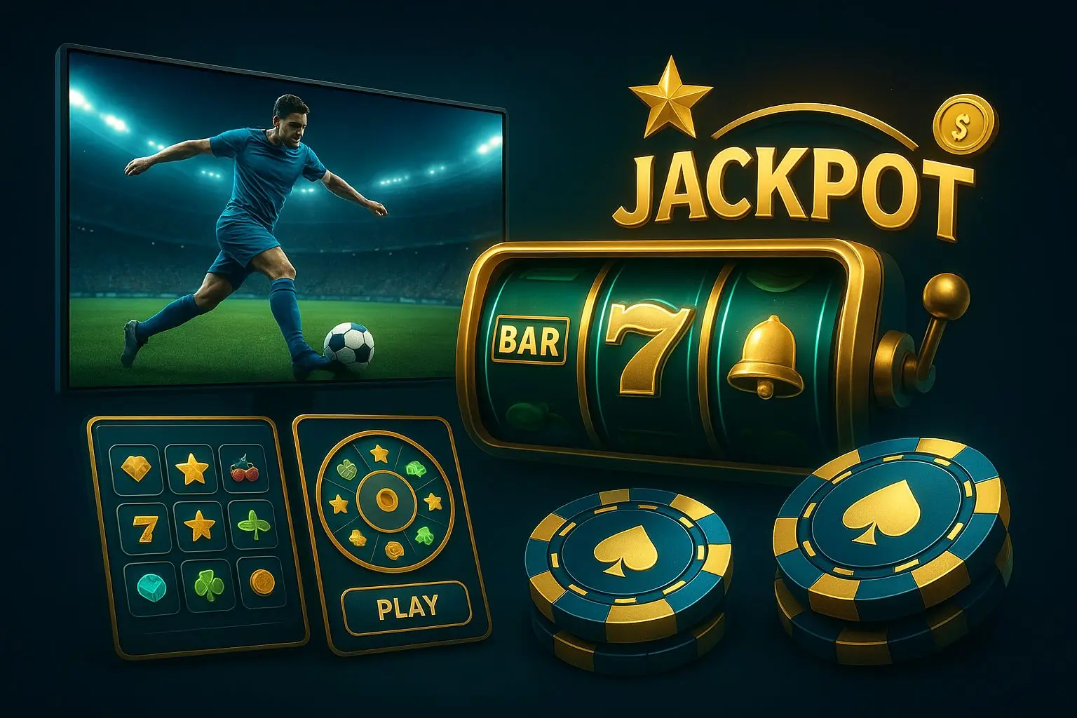 Collage of sports, slots, jackpot and instant game categories in BetX brand style
