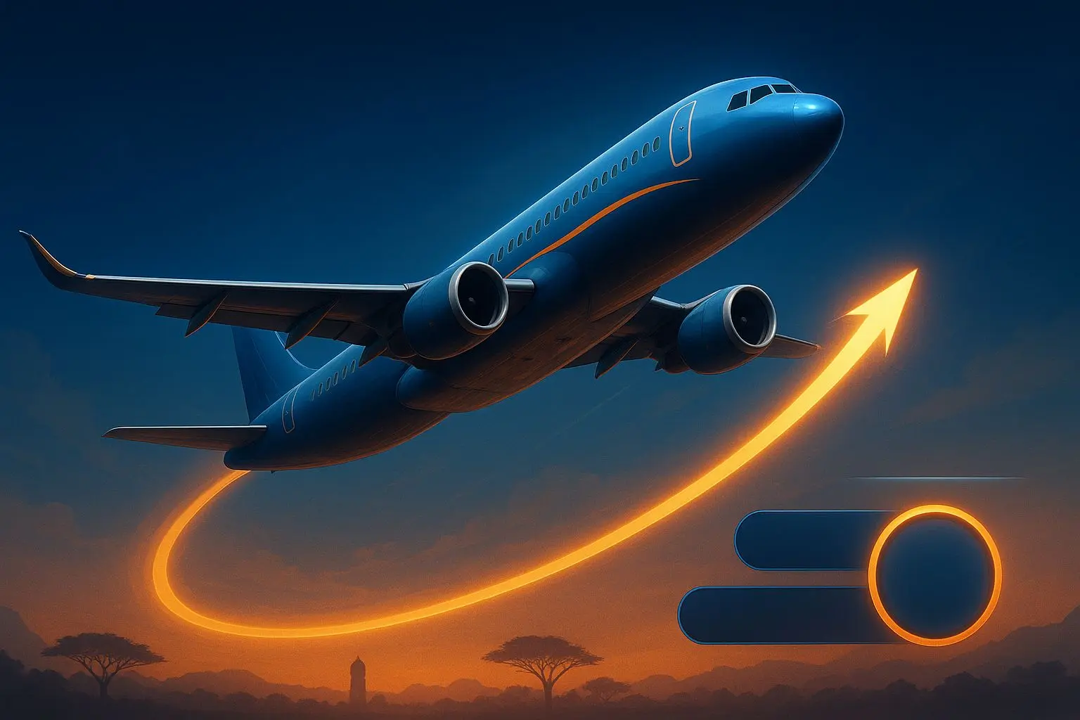 Airplane with rising multiplier curve in a dynamic BetX-themed Aviator banner