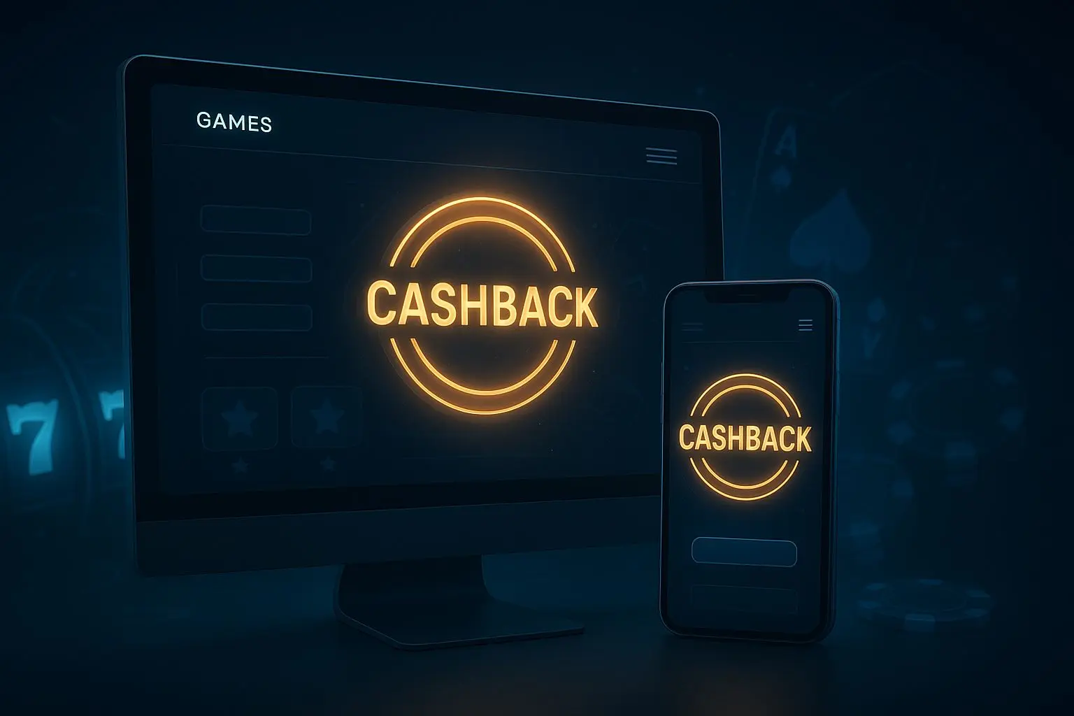 Online gaming interface with cashback highlight
