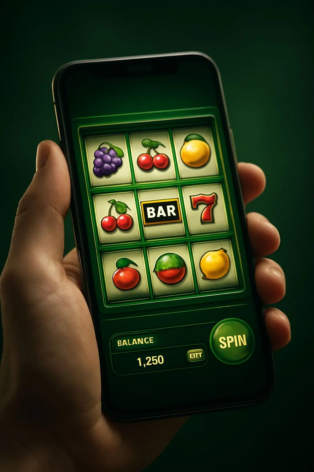 Classic slot game running on a smartphone with a mobile-friendly BetX-style interface