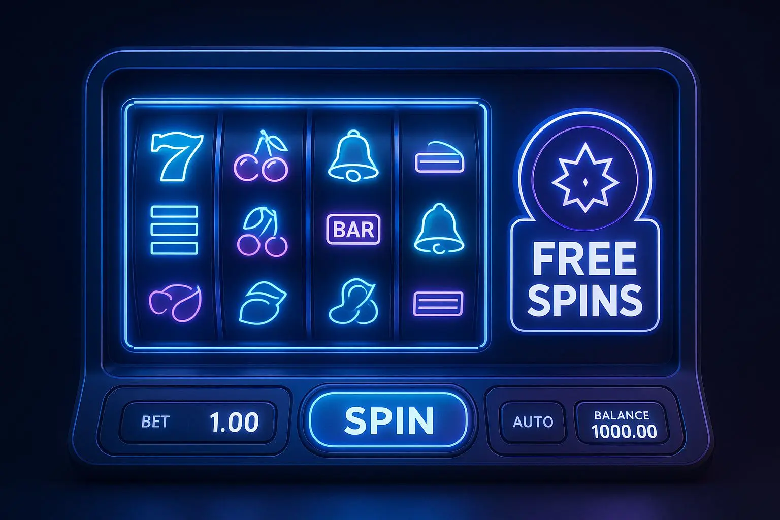 Abstract slots interface with free spins concept visual