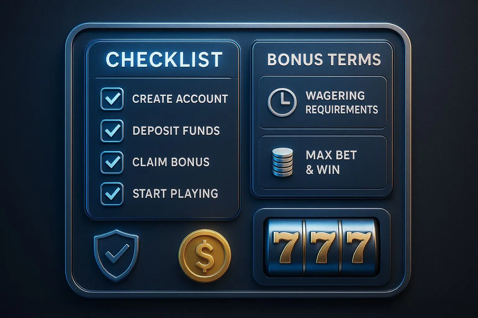 Checklist graphic for reviewing free spins terms and conditions