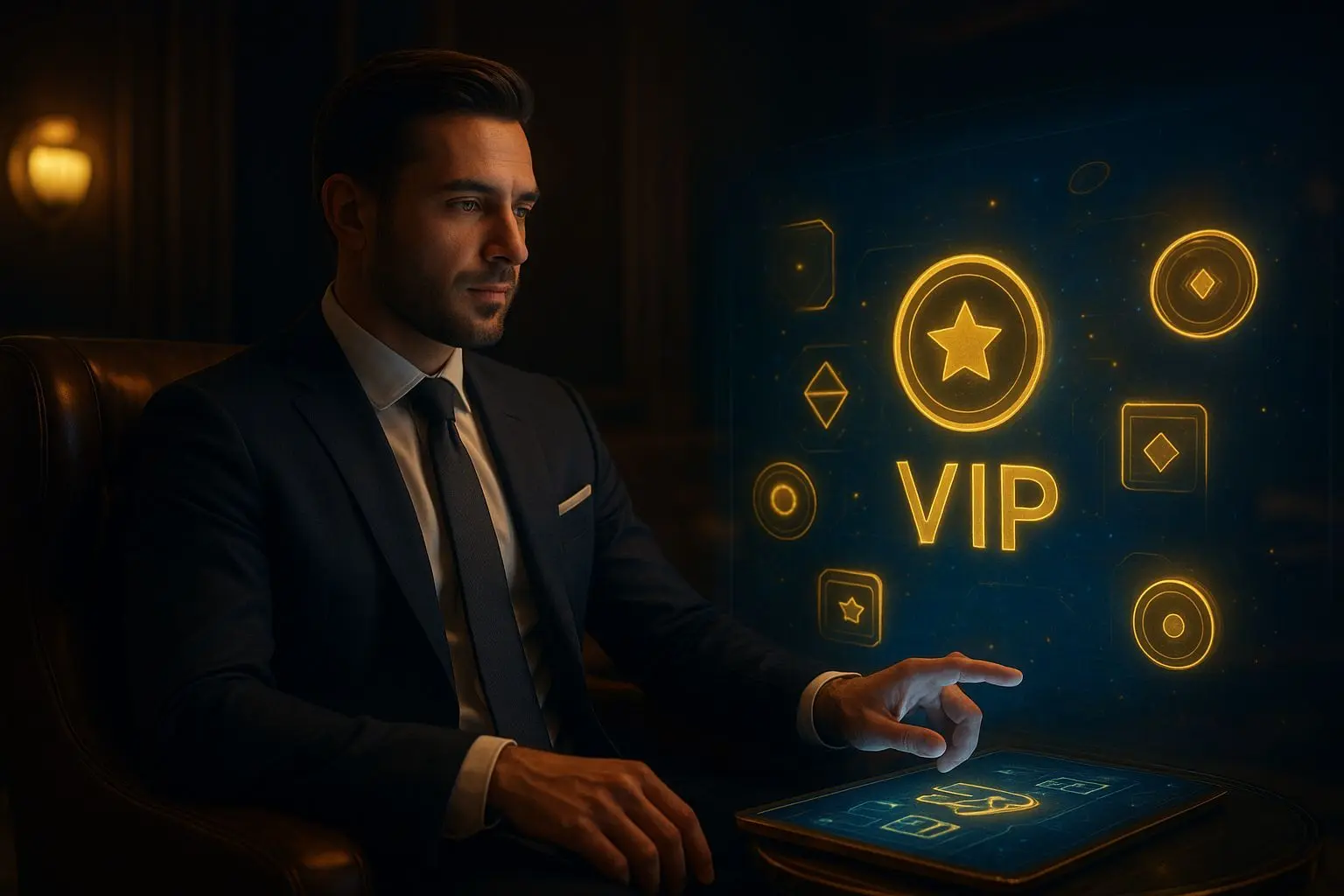 Elite player concept with VIP bonus atmosphere