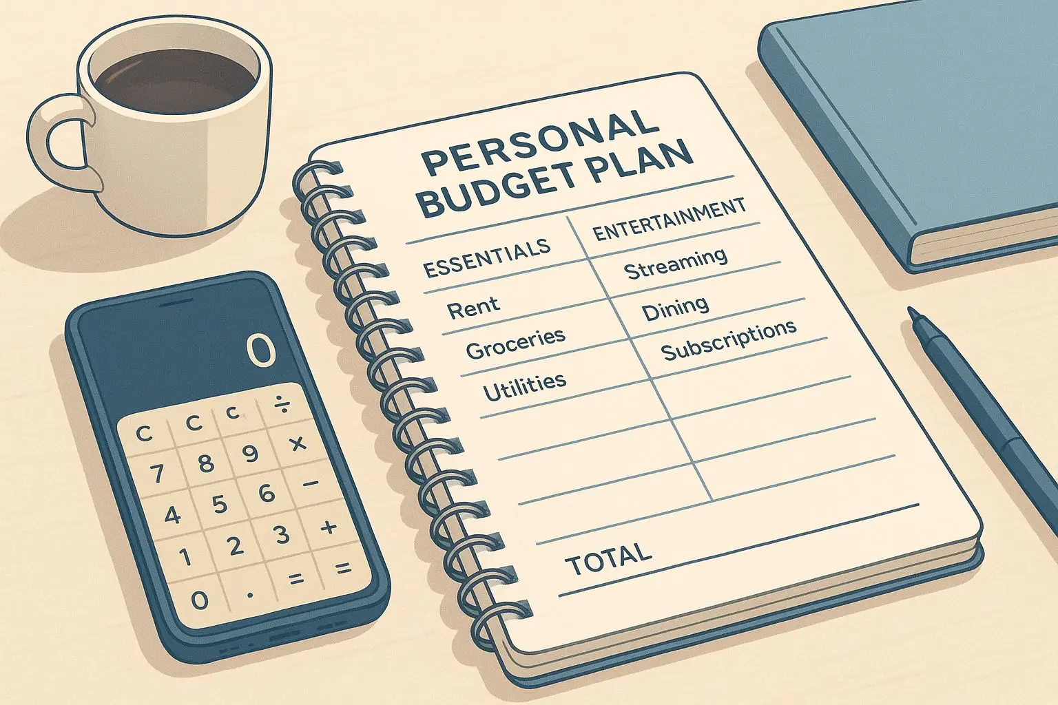 Budget plan showing essentials and entertainment spending split
