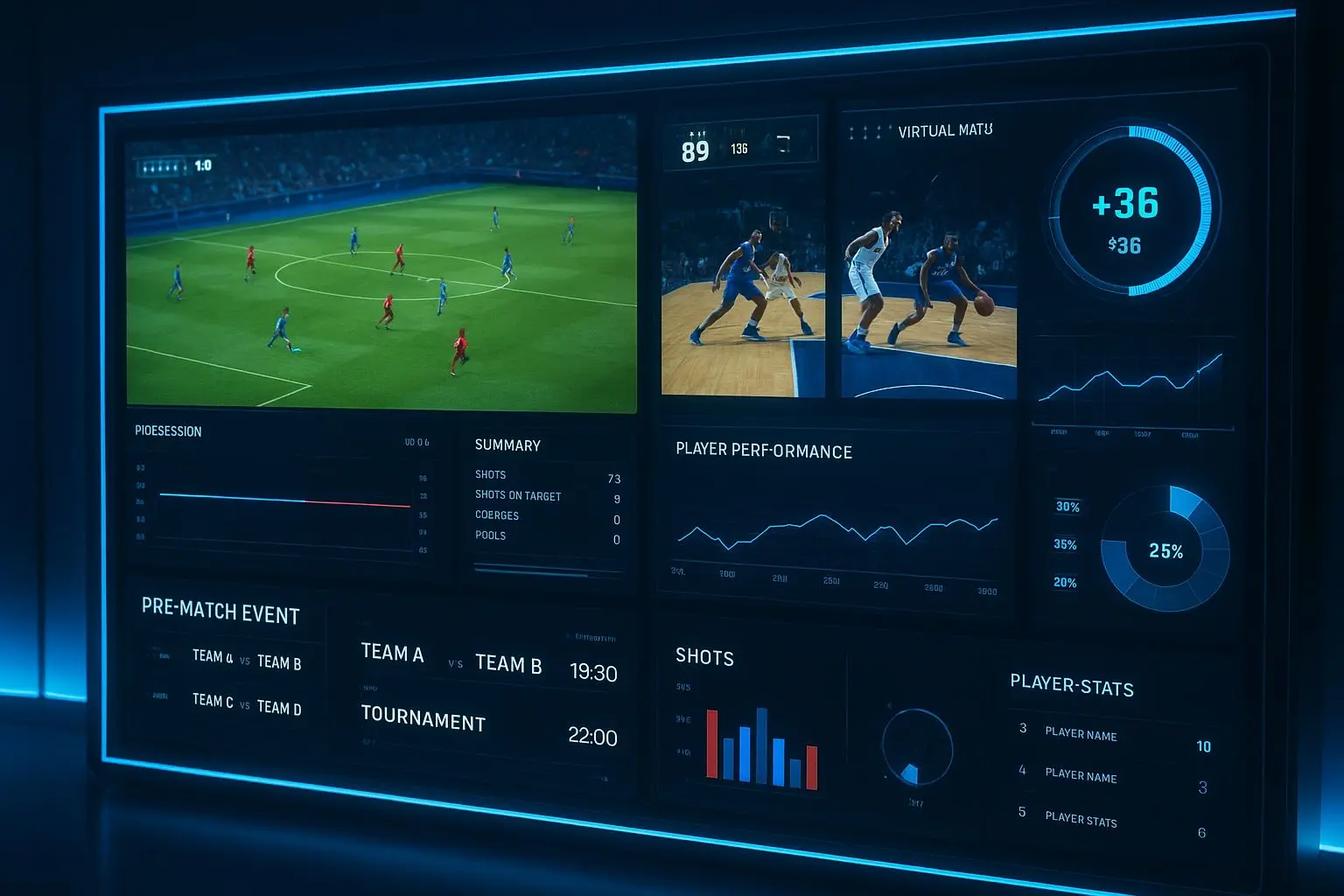 Different BetX sport game types in one interface